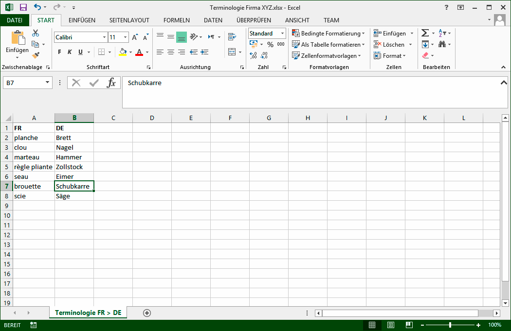 Terminologieverwaltung mit einer Excel-Tabelle – Vor- und Nachteile